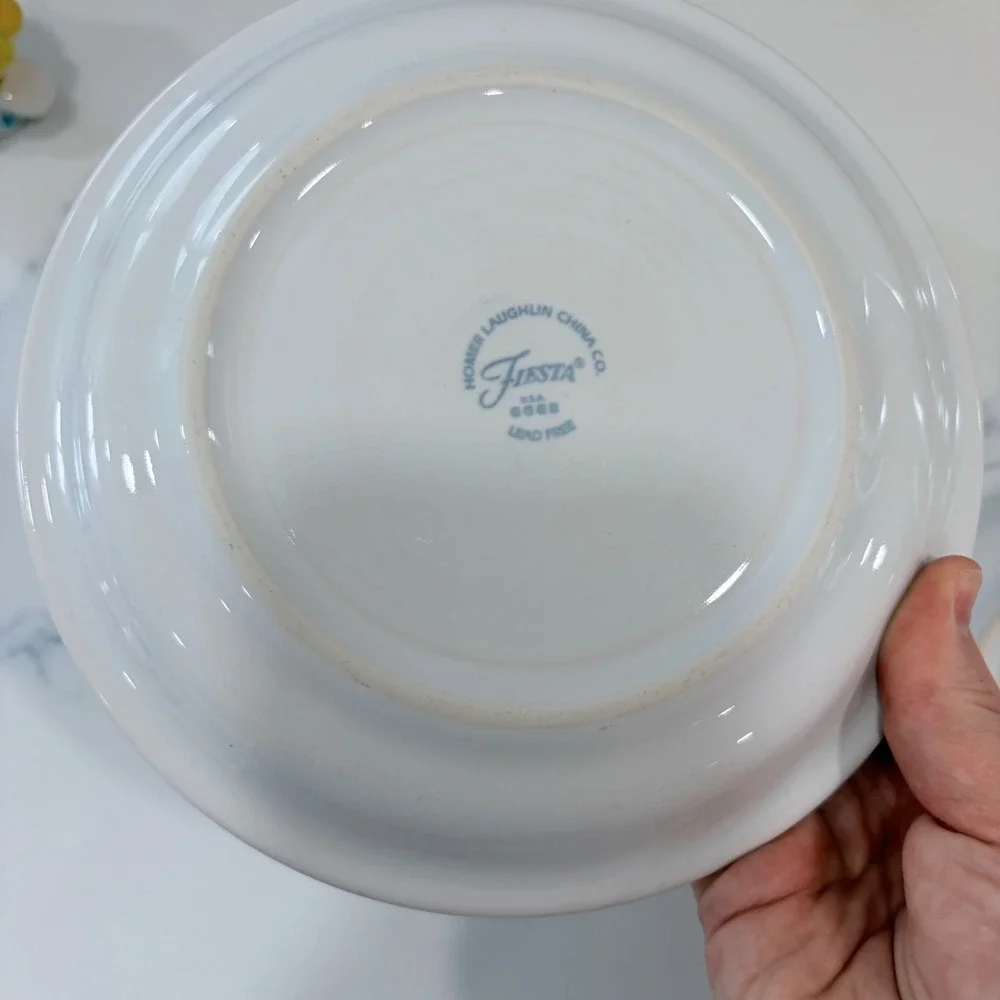 Fiesta White Bread and Butter Plates Set of 2 Homer Laughlin USA Lead Free 6in